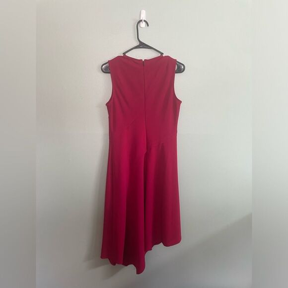 DKNY Pink Scuba Crepe Asymmetrical Knee Length Dress Size 4 - Picture 7 of 8